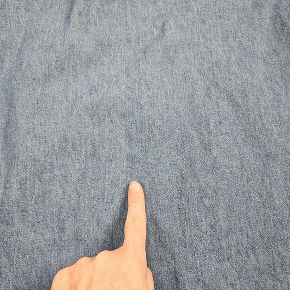 Vintage Quizz Top Womens L Blue Denim Noahs Ark Embroidered Button Up Bible - Picture 6 of 9